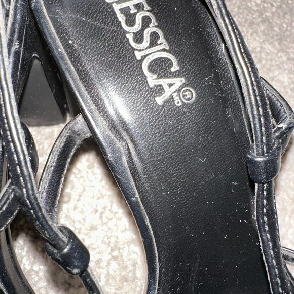 Vintage Jessica Black Strappy Heels 3 Inch 3” Size 6.5 - Picture 5 of 13